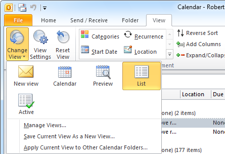 Moving or Copying Calendar Items