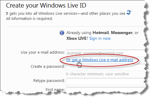 hotmail live account sign in