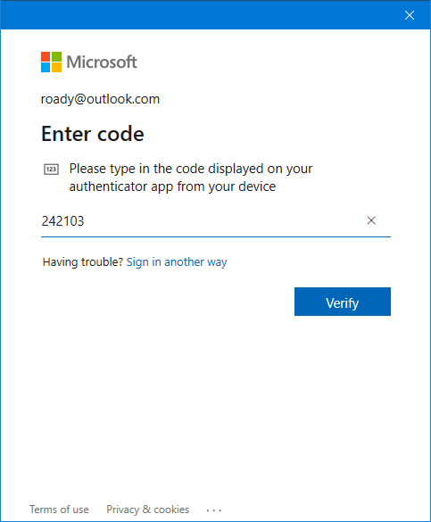 Outlook and Two-Step Authentication for  and Hotmail accounts -  