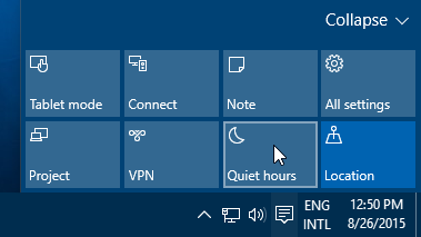 Windows quiet hours как отключить