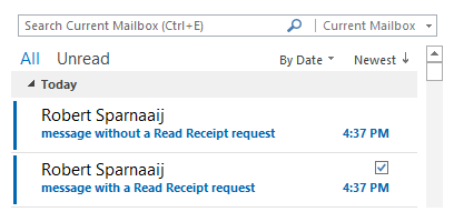 how to request read receipt in outlook vista